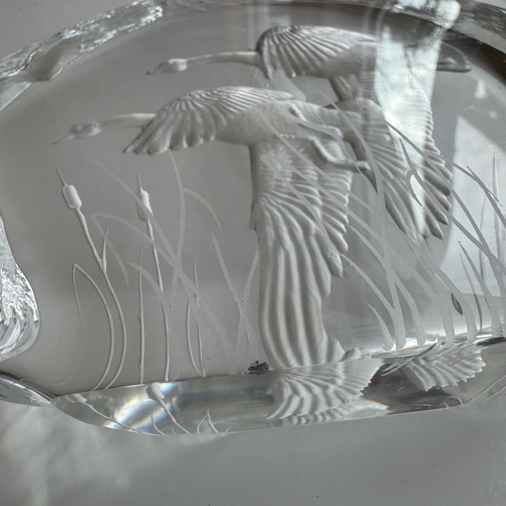 Crystal Flying Goose Paperweight - Picture 6 of 14